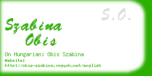 szabina obis business card